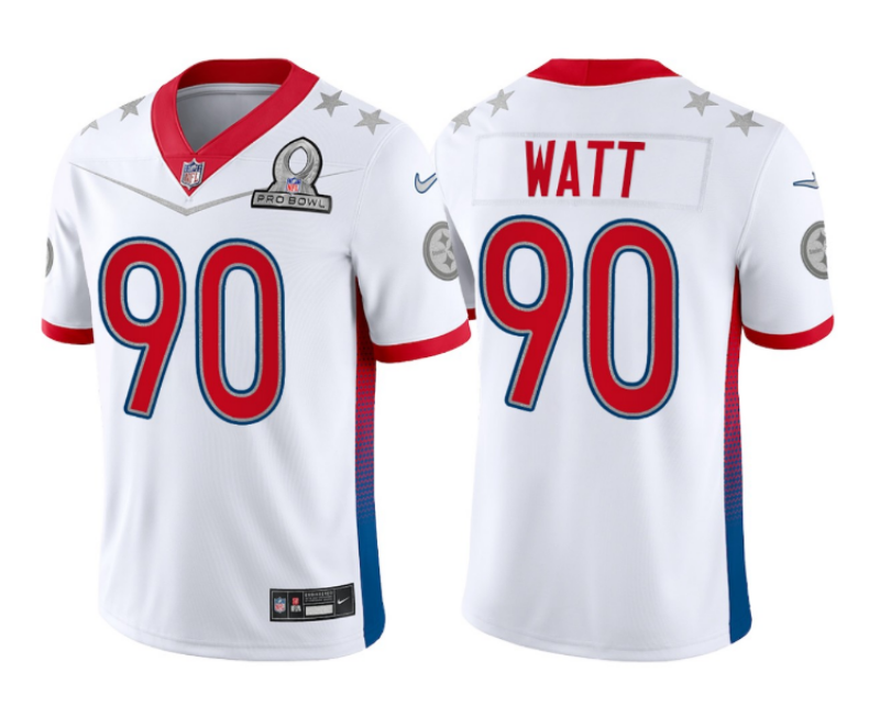 2022 Men Pittsburgh Steelers #90 Watt Nike white Pro bowl Limited NFL Jersey ->pittsburgh steelers->NFL Jersey